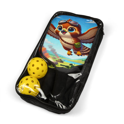 Red-Tailed Hawk in Battle Pickleball Kit – Soaring Strikes & Aerial Fury