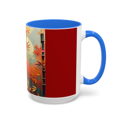 Red Panda at an Autumn Bamboo Grove Colorful Mugs (11oz, 15oz)