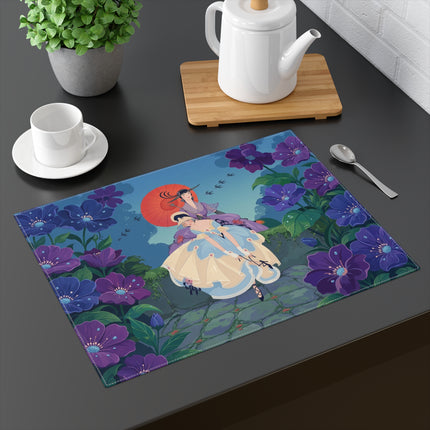 🌺☂️ The Garden Parasol Promenade Placemat – Art Deco Floral Fashion