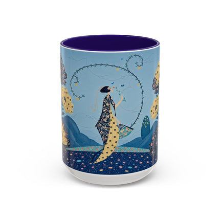 🌼🦋 The Enchanted Butterfly Garden Promenade Colorful Mug – Art Deco Floral Whimsy