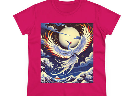 Majestic White Crane Women's Midweight Cotton Tee