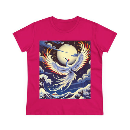 Majestic White Crane Cotton Tee