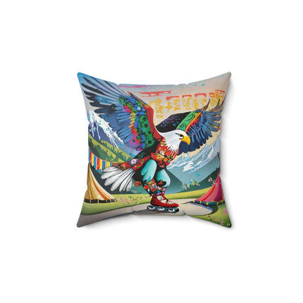 Eagle Skater Spun Polyester Square Pillow
