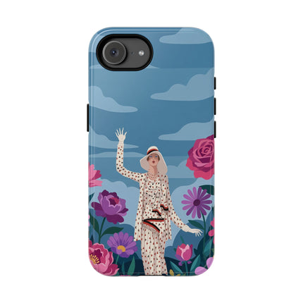🌺👒 The Grand Flower Promenade Phone Case – Art Deco Fashion Illustration