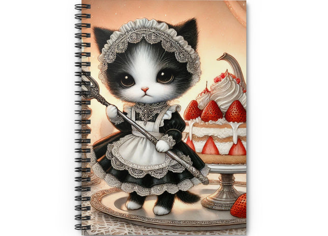 Patisserie Kitten Spiral Notebook — Ruled Line