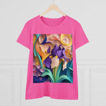 The Elegant Iris Flower Women's Midweight Cotton Tee