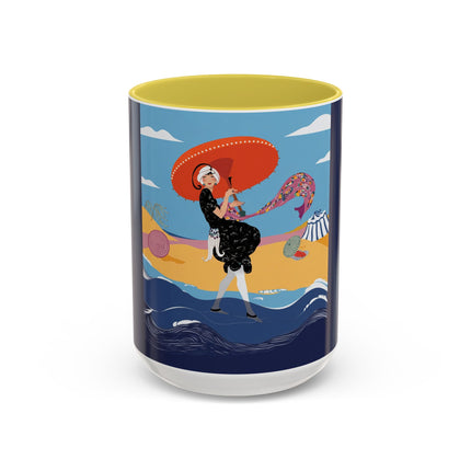 Beachside Promenade Colorful Mugs – Chic Summer Stroll & Coastal Glamour
