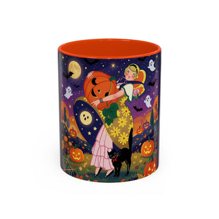🎃🐈‍⬛ The Pumpkin Moon Embrace Colorful Mug – Whimsical Halloween Charm