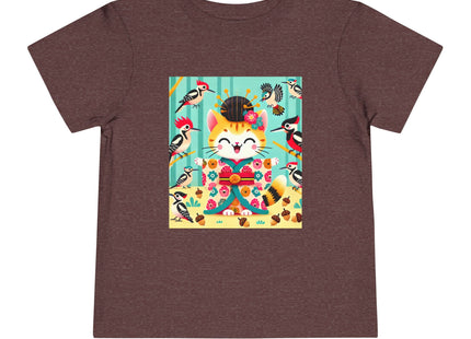 Geisha Kitten in the Woodpecker Grove Toddler Short Sleeve Tee