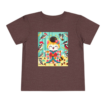 Geisha Kitten in the Woodpecker Grove Toddler Short Sleeve Tee