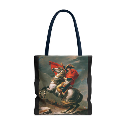 Napoleon Crossing the Alps by Jacques-Louis David Tote Bag (AOP)