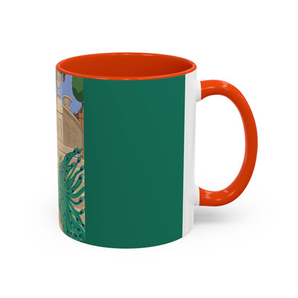 The Peacock's Admiration Colorful Mug (11oz, 15oz) – Rococo Elegance, Peacock Beauty & Garden Charm
