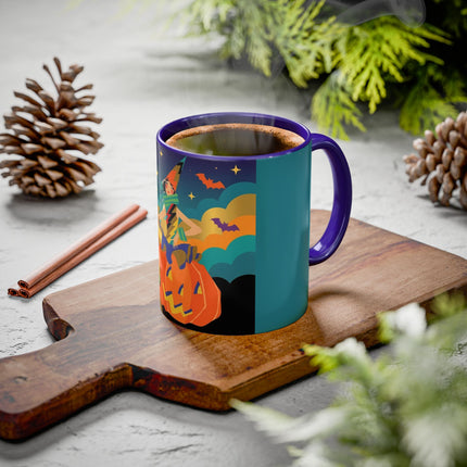 🌙🎃 The Witch Of Crescent Moon Pumpkin Colorful Mug – Colorful Halloween Charm