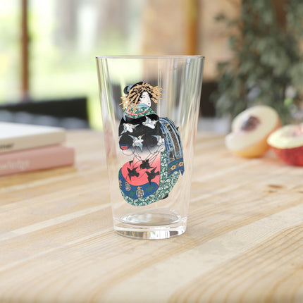 Japanese Woman by Keisai Eisen Glass, 16oz