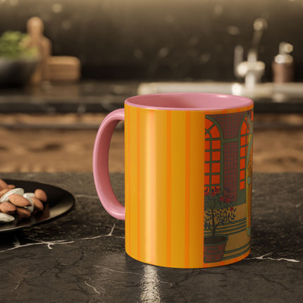 Sur Les Marches Du Jardin by Georges LePape Colorful Mugs (11oz, 15oz)