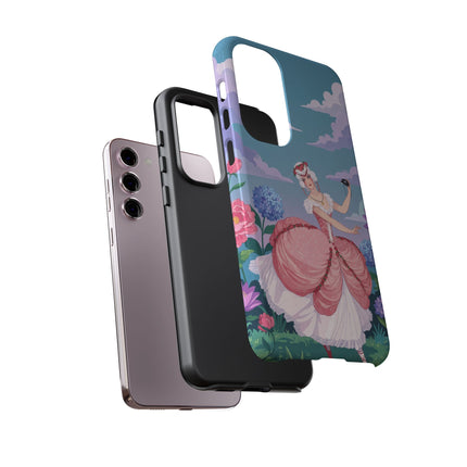🎭🌸 The Lady Of The Secret Masquerade Phone Case – Art Deco Garden Fantasy