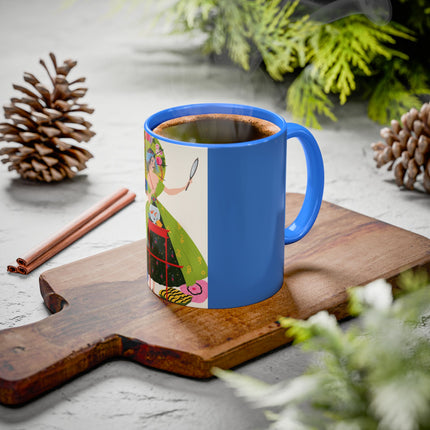 Lady with the Golden Fish Colorful Mugs – Whimsical Fashion & Playful Fantasy