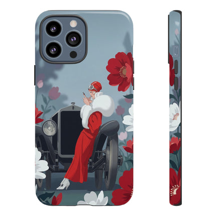 🚗🌺 The Lady Of The Grand Touring Car Phone Case – Art Deco Motoring Elegance
