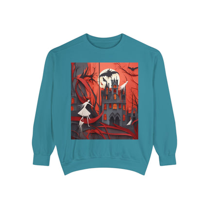 Halloween Night Scene Unisex Garment-Dyed Sweatshirt
