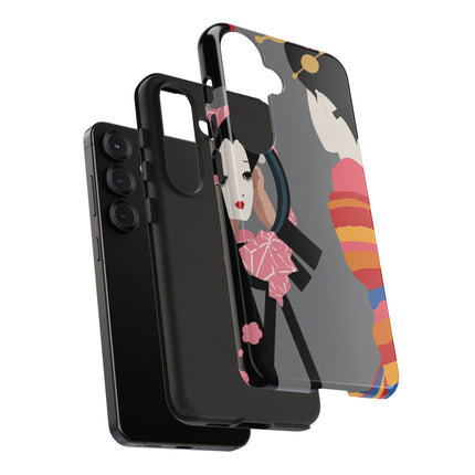 Geisha Mirror Phone Case – Elegant Reflection & Timeless Beauty