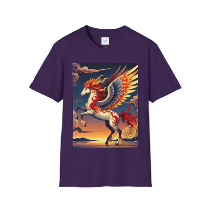 Flame-Winged Horse at Sunset Softstyle T-Shirt