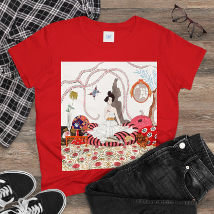 🌹🐕 The Rose Salon Companion Cotton Tee – Art Deco Fashion & Dog Elegance