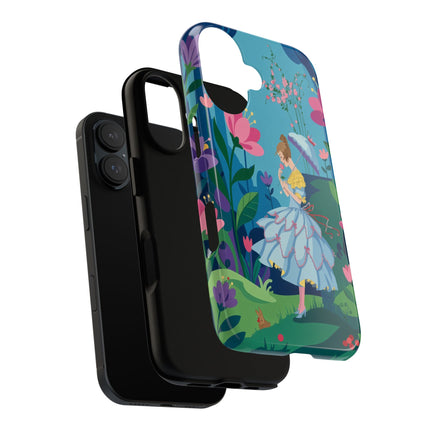 🌸☂️ A Stroll Through The Enchanted Forest Phone Case – Art Deco Floral Fantasy