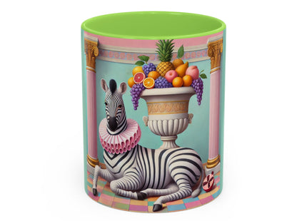 Still Life with Zebra, Fruit, and Pink Columns Colorful Mugs (11oz, 15oz)