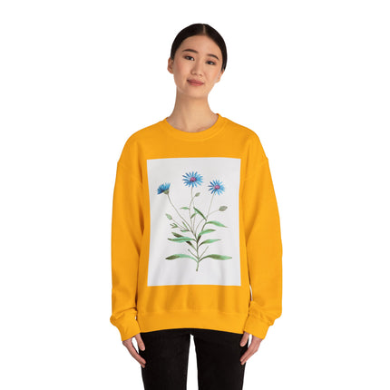 Blue Strawflower by Anselmus Boëtius de Boodt Heavy Blend™ Crewneck Sweatshirt
