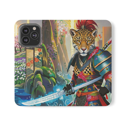 🐆⚔️ Circuit Samurai Jaguar Flip Case – Neon Power & Electric Honor