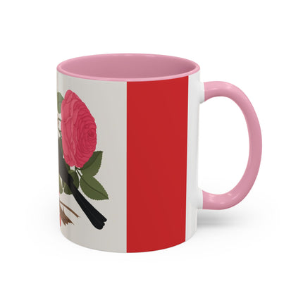 Blackbird & Rose Colorful Mugs – Timeless Elegance & Nature's Harmony