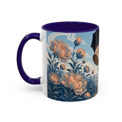 ☔🌸 The Grand Floral Journey Colorful Mug – Art Deco Travel Elegance