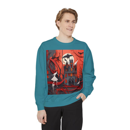 Halloween Night Scene Unisex Garment-Dyed Sweatshirt