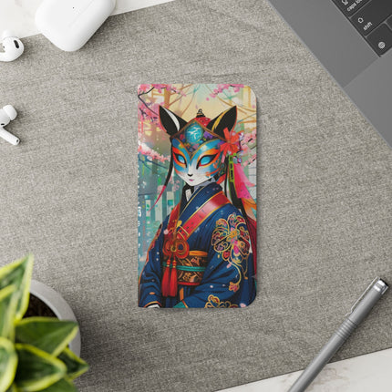 🦊⚔️ Cyberpunk Samurai Maiden Flip Case – Neon Grace & Warrior Courage