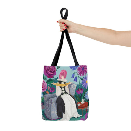 🌹🧶 The Lady Of The Golden Yarn Tote Bag – Art Deco Floral Elegance