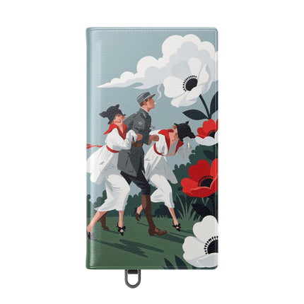🌺🎩 The Ladies Of The Scarlet Garden Flip Case – Art Deco Floral Adventure