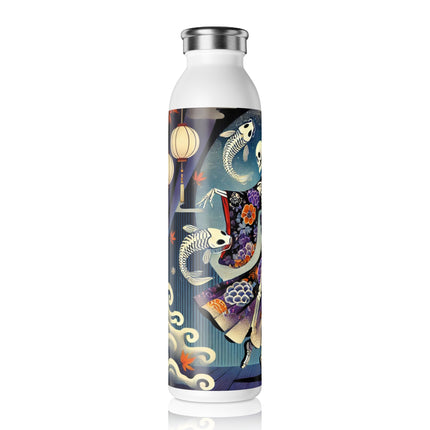 Skeleton Kabuki Performer Slim Water Bottle