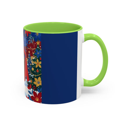 🎭❄️ The Christmas Masquerade Lady Colorful Mug – Art Deco Holiday Fantasy