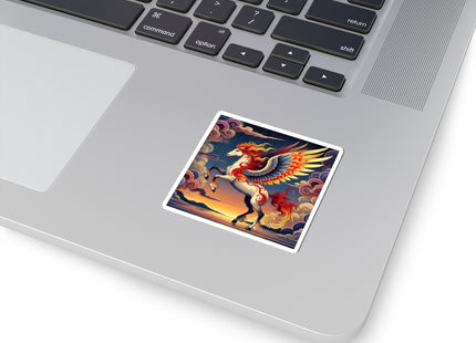 Flame-Winged Horse at Sunset Kiss-Cut Stickers (4 Sizes)
