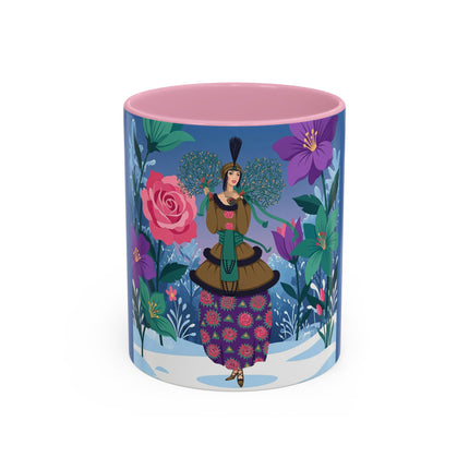 🌹❄️ The Holly Rose Of Winter Colorful Mug – Art Deco Christmas Garden