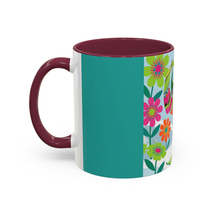 🎿🌸 The Winter Flower Adventurer Colorful Mug – Colorful Ski Fantasy