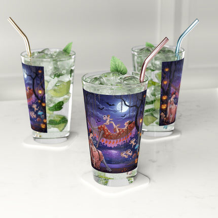 🌙🎃 Moonlit Mischief In The Pumpkin Grove Glass, 16oz – Whimsical Halloween Fantasy