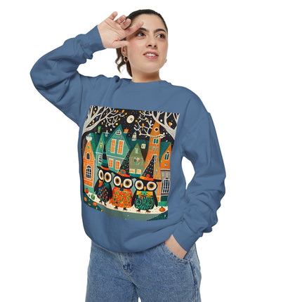 Night of the Trick-or-Treating Owlets Unisex Garment-Dyed Sweatshirt