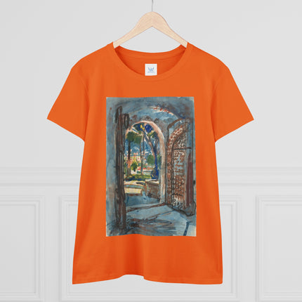 Gate in S. Miniato by Martin Monnickendam Women's Midweight Cotton Tee