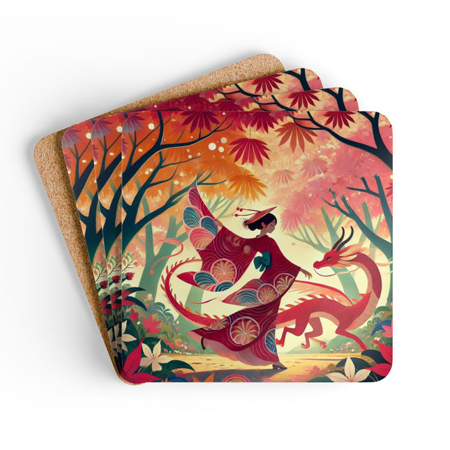 The Dragon Fairy’s Dance Corkwood Coaster Set