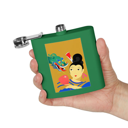 Dragon Fan Flask – Bold Chinese Fantasy & Elegant Strength