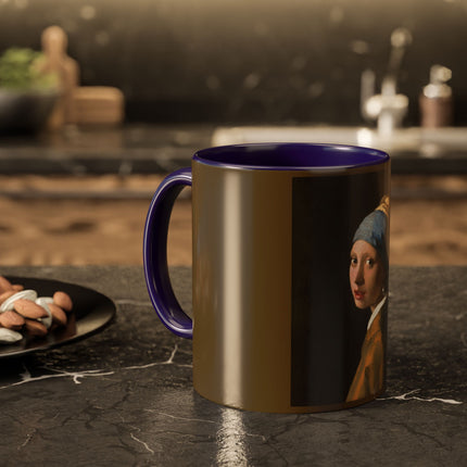 Girl with a Pearl Earring by Johannes Vermeer Colorful Mugs (11oz, 15oz)