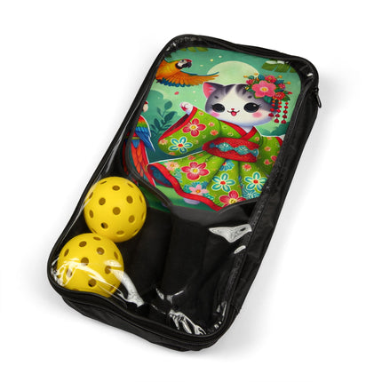 Parrot Dance of the Geisha Kitten Pickleball Kit – Tropical Twirls & Vibrant Vibes