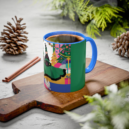 🎄🎁 The Emerald Christmas Belle Colorful Mug – Colorful Holiday Fashion Fantasy