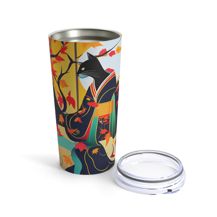 Black Cat in Kimono Tumbler 20oz